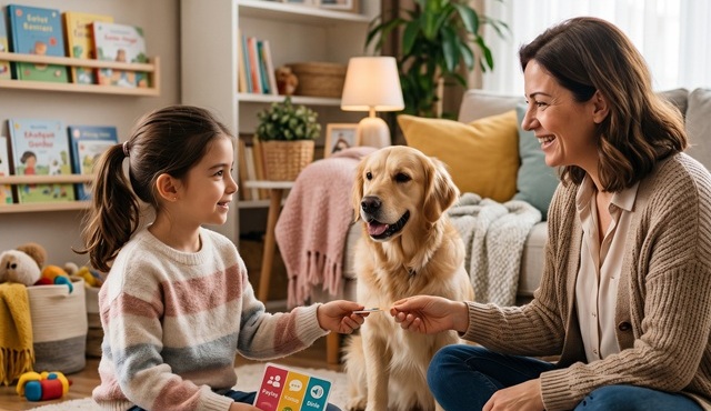 Oyun alanında çekingen çocuğa nazikçe alan açan destekleyici ebeveyn