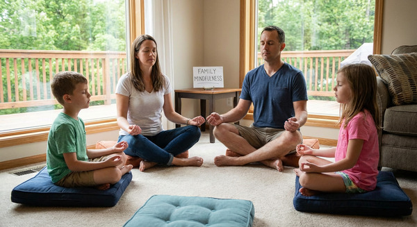 Mindfulness uygulaması ile sakinleşmeyi simgeleyen görsel