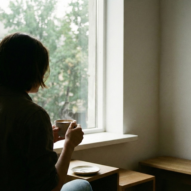 Sakinleşemeyen bir zihinle anda kalmaya çalışan bir kişi